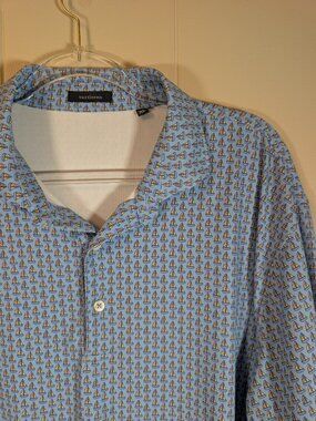 SAILBOAT Turtleson Performance Polo XL Blue Nautical Golf Coastal Stretch
